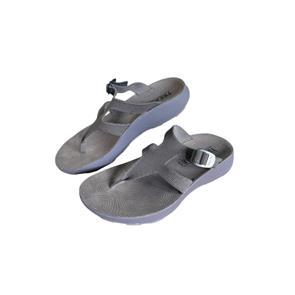 Tread Labs Covelo Rock Grey Thong Sandals Womens 9 Adjustable Buckle Comfort